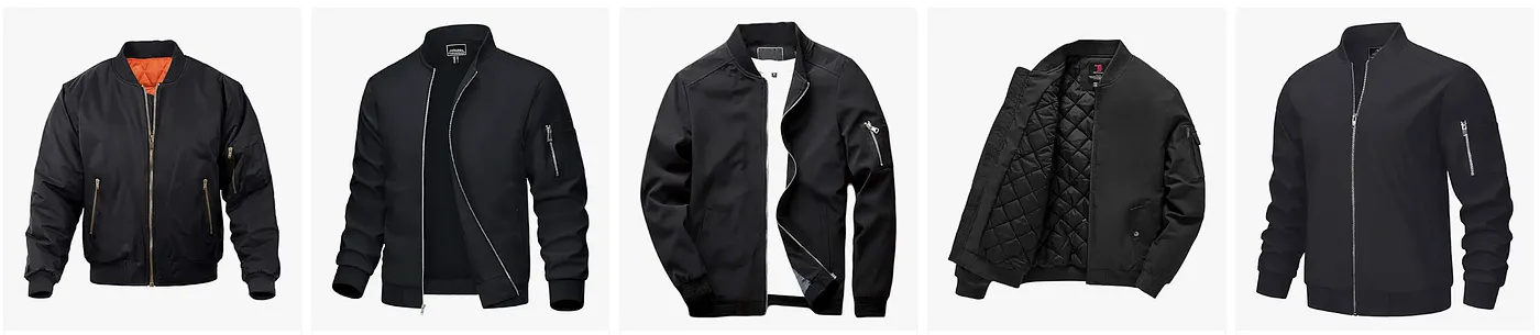 Standard Search returns all &ldquo;bomber jacket&rdquo;