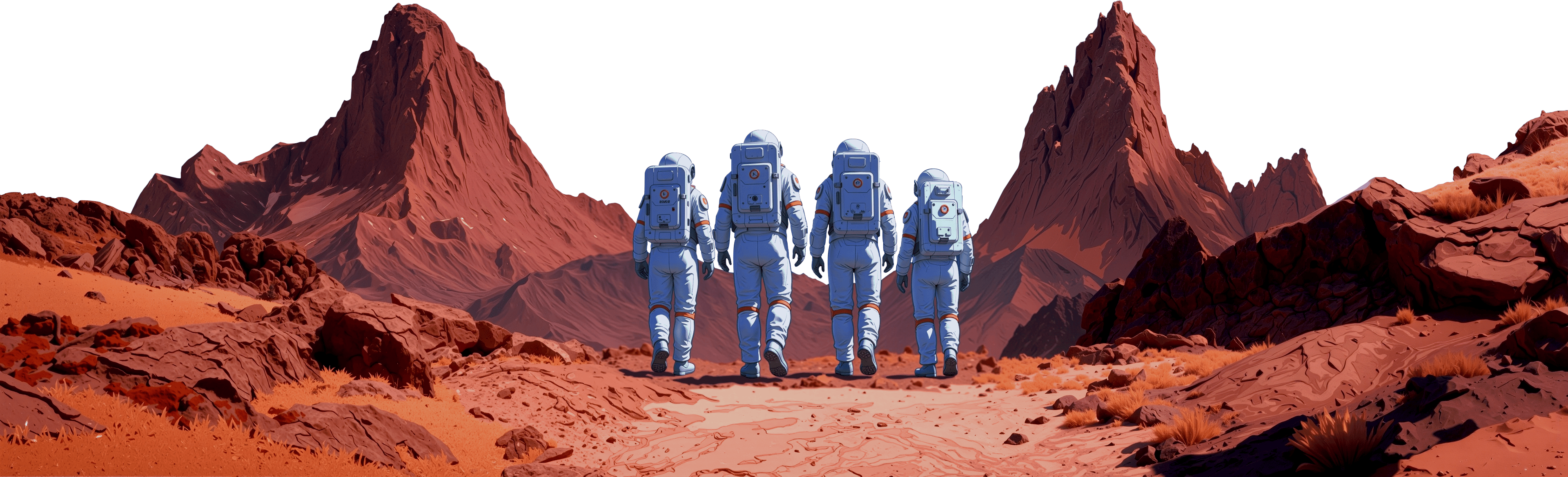 Qdrant astronauts exploring a planetary landscape